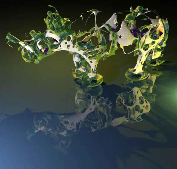 fantezi kaotik renkli fraktal desen. Soyut basit şekiller. 3d resimleme arkaplanı veya duvar kağıdı.