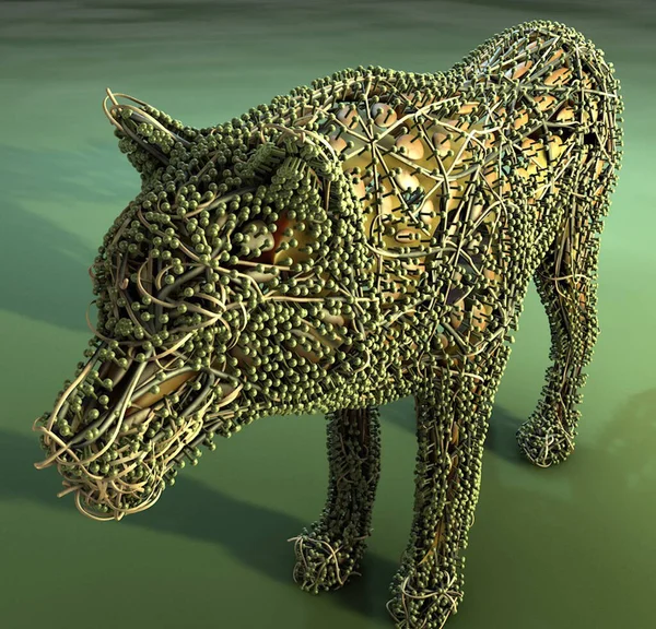 Bir fantezi ejderhanın 3 boyutlu tasviri