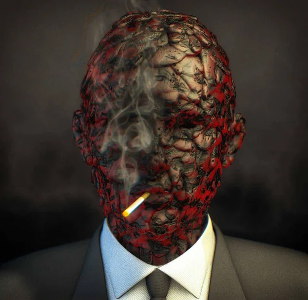 İskelet suratlı insan beyni ve siyah mankenli kafatası, yakın plan..