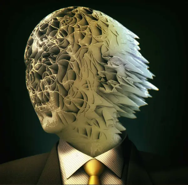 Siyah arka planda kafatasıyla ölü yüzün başı..