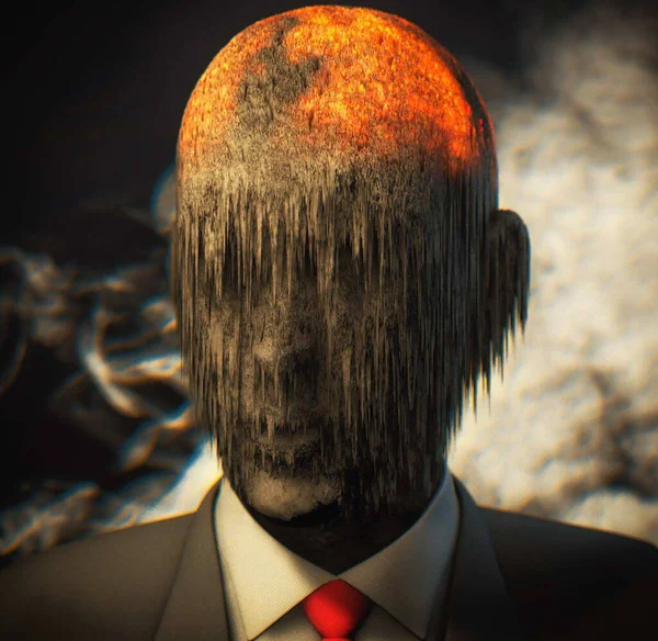 Kafası karanlıkta iş adamının dijital bileşimi