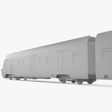 3d render of a white and black cargo truck