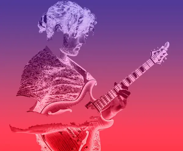 Gitar çalan bir adamın vektör görüntüsü