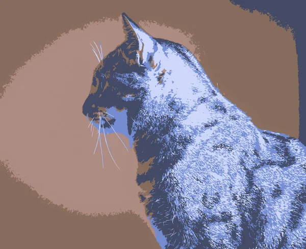 Ilustración Vectorial Una Vista Lateral Gato — Archivo Imágenes Vectoriales