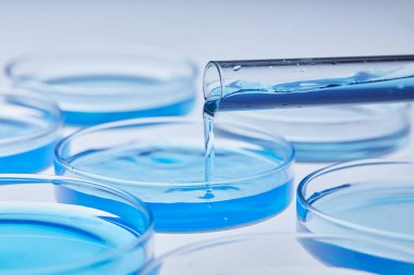 Science laboratory with beaker and dropper