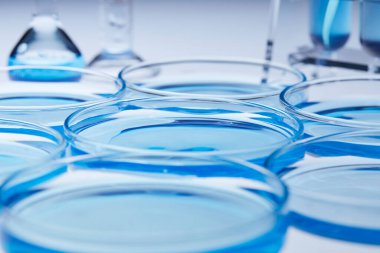 Science laboratory with beaker and dropper