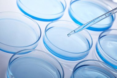 Science laboratory with beaker and dropper