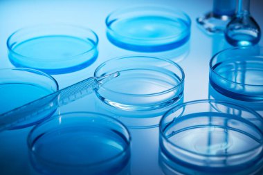 Science laboratory with beaker and dropper