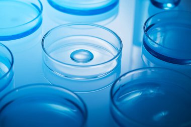 Science laboratory with beaker and dropper