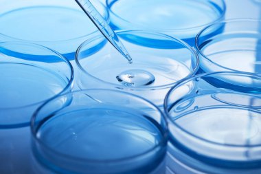 Science laboratory with beaker and dropper