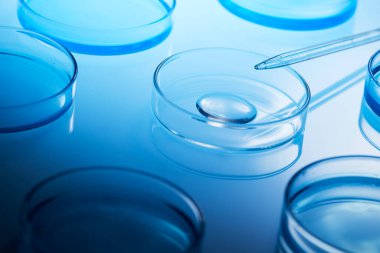 Science laboratory with beaker and dropper