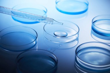 Science laboratory with beaker and dropper