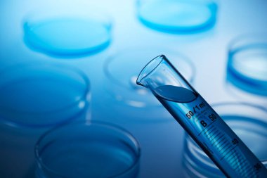 Science laboratory with beaker and dropper