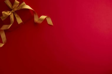 christmas decor on wood table, flat lay, top view