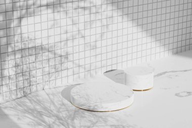 Simple monotone background with vases, tree shadows and natural light.