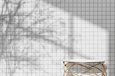 Simple monotone background with vases, tree shadows and natural light.