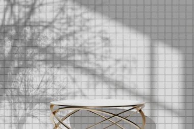 Simple monotone background with vases, tree shadows and natural light.