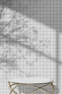 Simple monotone background with vases, tree shadows and natural light.