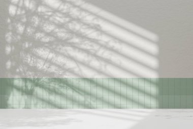 Simple monotone background with vases, tree shadows and natural light.