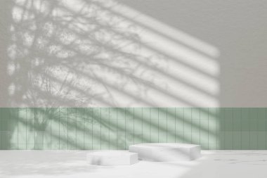 Simple monotone background with vases, tree shadows and natural light.