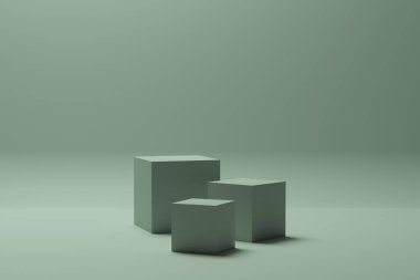 Arka planda küplerin 3d render.