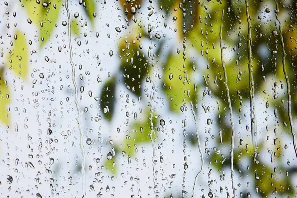 Cam pencereye yağmur damlaları