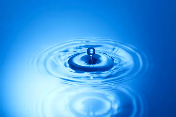 Su yüzeye düşen su damlası