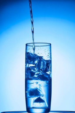 şişe cam içine dökülen su