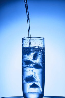 Su cama dökülüyor.