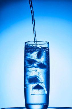 Mavi arkaplanda su sıçraması