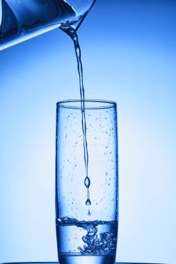 Su damlası ve bir bardak.