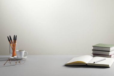 boş not defteri ve kitaplar