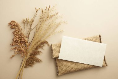 Çevre dostu pamuk çanta, boş etiket, maket