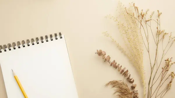 Kuru çiçekli boş kağıt