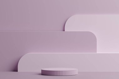 Ürün gösterimi için 3 boyutlu boş podyum. Ürün sergilenen en asgari sahne. asgari tasarım.