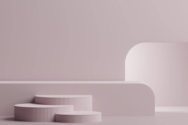 Soyut 3 boyutlu geometrik arkaplan. 3D podyum.