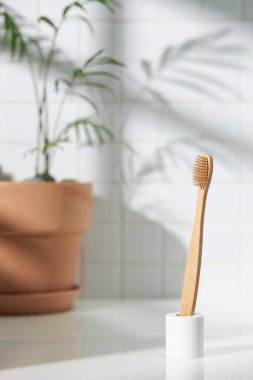 Beyaz seramik zemin üzerinde çeşitli nesneler ve sıcak güneş ışığı içinden geçiyor..