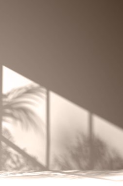 Palmiye yapraklı monoton arka plan duvarı. 3d oluşturma.