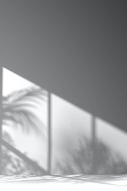 Palmiye yapraklı monoton arka plan duvarı. 3d oluşturma.