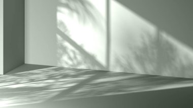 Palmiye yapraklı monoton arka plan duvarı. 3d oluşturma.