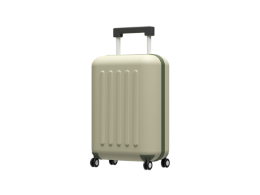 Mutlu bir yolculuk için hazırlıklar. Uçak, bilet, bavul, pasaport vesaire. 3d oluşturma