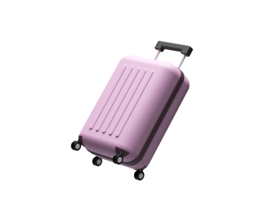 Mutlu bir yolculuk için hazırlıklar. Uçak, bilet, bavul, pasaport vesaire. 3d oluşturma