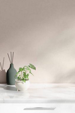 Vazolar, ağaçlar ve doğal ışıkla basit monoton arkaplan.