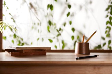 Öğleden sonra güneşinde yeşil yaprakların manzarası.