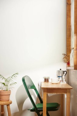 Sıcak bir öğleden sonra güneşinin, ağaç yaprakları manzaralı pencereden içeri girdiği rahat bir oda..