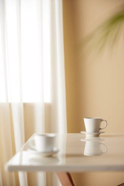 Güneş ışığının içeri aktığı rahat, parlak bir oda..