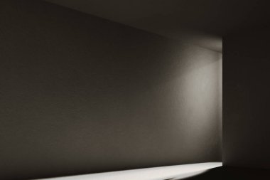 Bina yapısından gelen ışıkla siyah beyaz bir arkaplan.