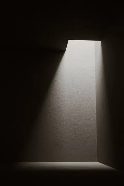 Bina yapısından gelen ışıkla siyah beyaz bir arkaplan.