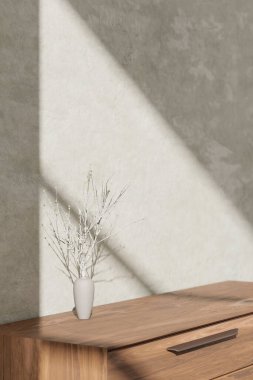 Sıcak bej renkler. Güneş ışığından yansıyan doğal gölgelerin ahengi..