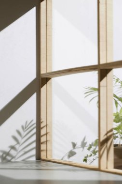 Ahşap pencerelerden, gölgelerden, yeşil yapraklardan ve beyaz duvarlardan gelen yumuşak güneş ışığı..